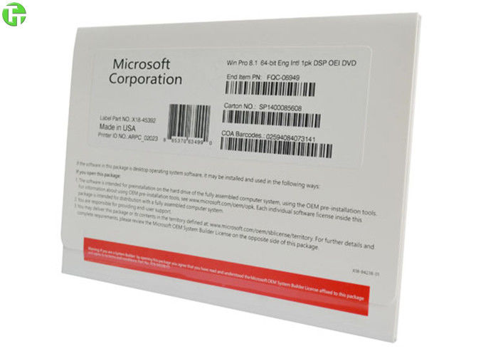 Microsoft Software Win 8 Windows 8.1 Pro Product Key On Laptop COA License Sticker