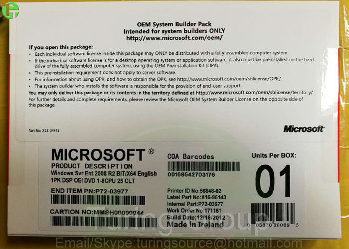 Microsoft Windows Server 2008 R2 Enterprise 25 clts multi-language Genuine key OEM version