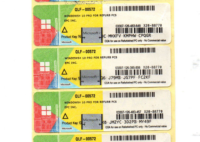 Professional Windows 10 Product Key Sticker Coa Oem Key Label Sticker