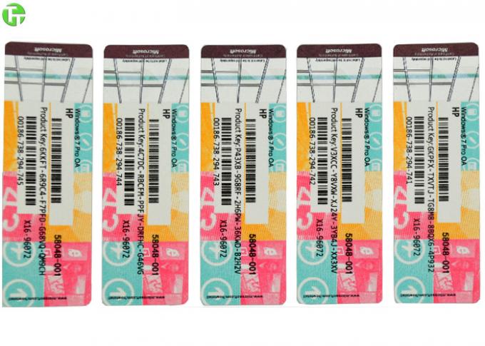 Microsoft Windows 7 Product Key Sticker , Windows 7 Professional COA