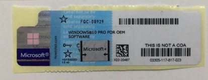 100% Original MS Windows 10 Pro Sticker FQC-08929 Online Activation OEM