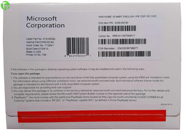 Windows OEM Software Windows 10 Home OEM 64 Bit With Online Activation Warranty