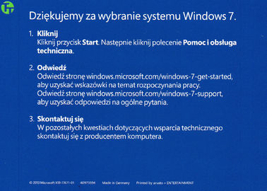 Original Win 7 Pro OEM 32Bits x 64Bits Polish / French / Italian Version Original OEM Key