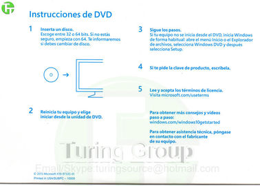 Microsoft Win 10 Pro OEM Spanish Langauge 64 Bit DVD with OEM Key Card Activation Online