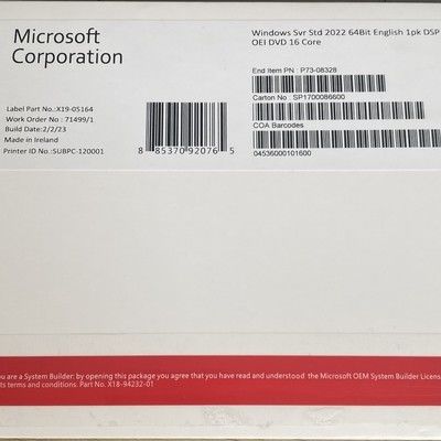 Windows Server 2022 Standard OEM，Lifetime Validity，Secure & Pre-Activated