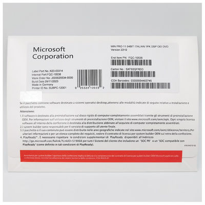 Microsoft Windows 11 Pro OEM Italian Professional Workstation License with BitLocker and Remote Desktop