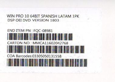 Microsoft Windows 10 Pro OEM 64 Bit English / French Product Key Code