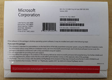 Microsoft Windows 10 Pro OEM 64 Bit English / French Product Key Code