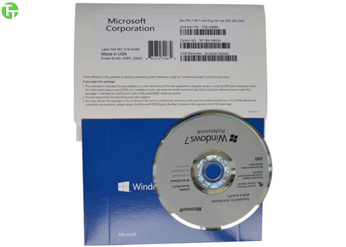 Microsoft Windows 7 Pro Windows OEM Software 32 Bit / 64 Bit English / Full version