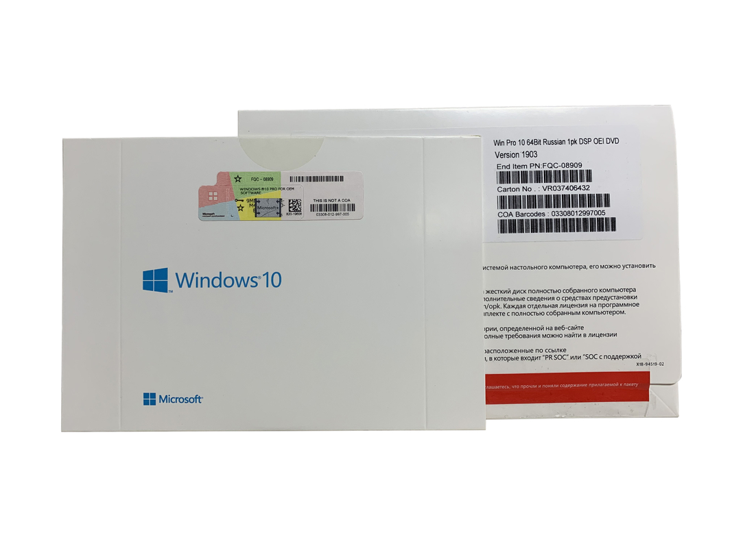 Online Activation Windows OEM Software 64 Bit Win 10 Pro Operational System DVD Package