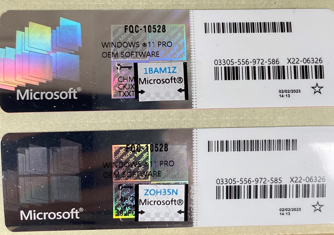 New Version Windows 11 Professional Sticker FQC-10528 Online Activation License Label