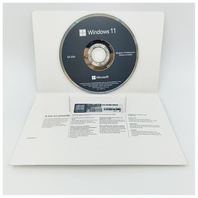 Microsoft Windows 11 Pro French OEM DVD Pack Original 64-Bit License Key for Professional Use