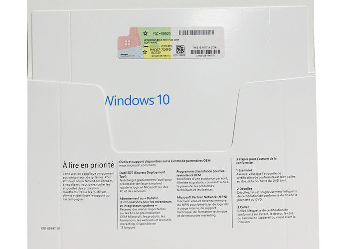 62 Bit X20 Sticker Windows 10 Operating System Software OEM Package Multi Language