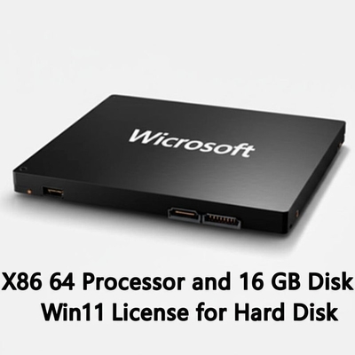 X86 64 Processor and 16 GB Disk Space Win11 License for Hard Disk