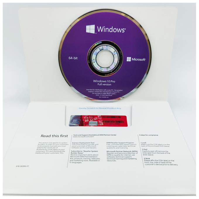 Genuine Win 10 Pro OEM Software - 64Bit DVD With English/French/Spanish Activation Key 0