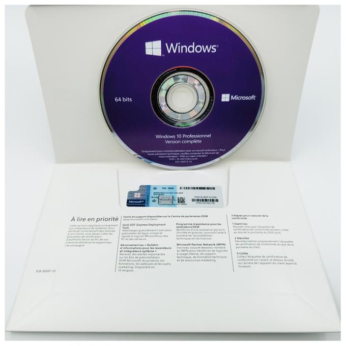 Genuine Win 10 Pro OEM Software - 64Bit DVD With English/French/Spanish Activation Key 1