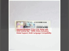 Genuine Windows 11 Pro COA Sticker with OEM License Key - 100% Online Activation, Global Support, Multi-Language Compatibility