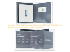 Windows 11 Pro USB Korean Version Genuine Microsoft Digital License Key with Lifetime Activation 64-Bit Retail BOX